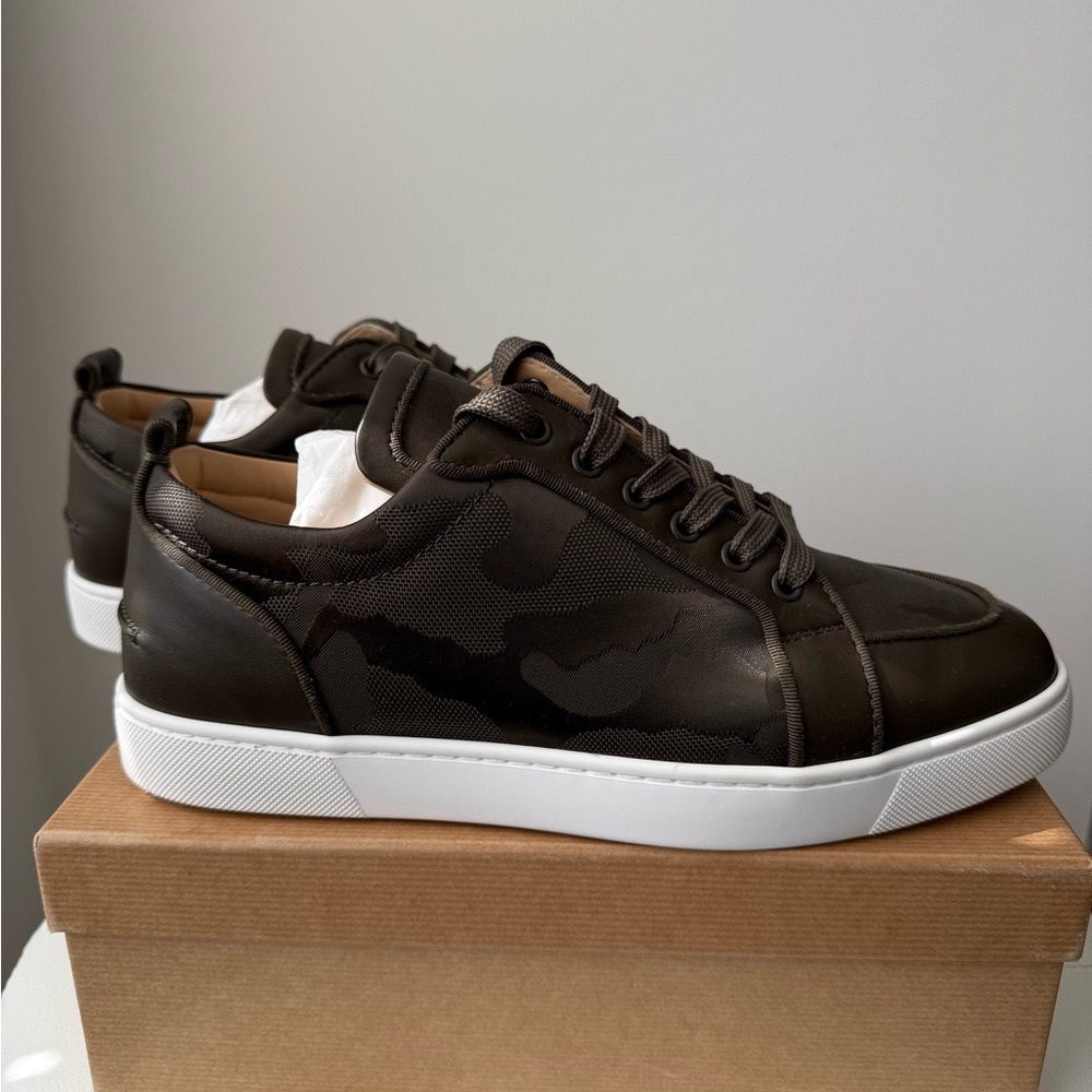 Christian Louboutin Brown Low-Top Sneakers with White Sole